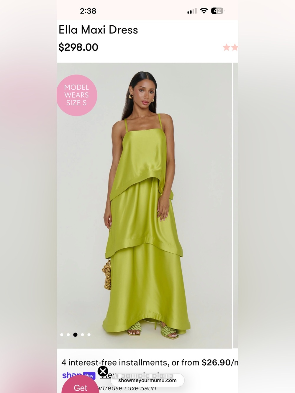 ISO: Show Me Your Mumu Ella Maxi Dress in Lime Green